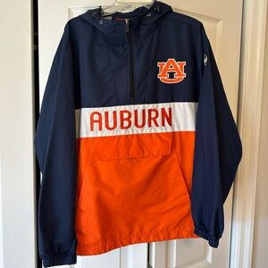 Auburn Color Block Windbreaker - Navy and Orange Adult Large